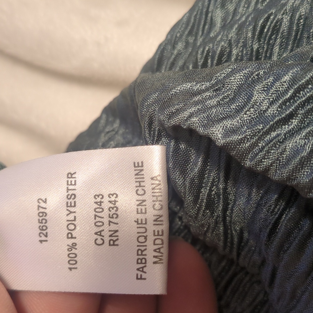 Bailey 44 Teal Crinkle Wide Leg Pants High Waist Pull-On Shimmery - Picture 8 of 9